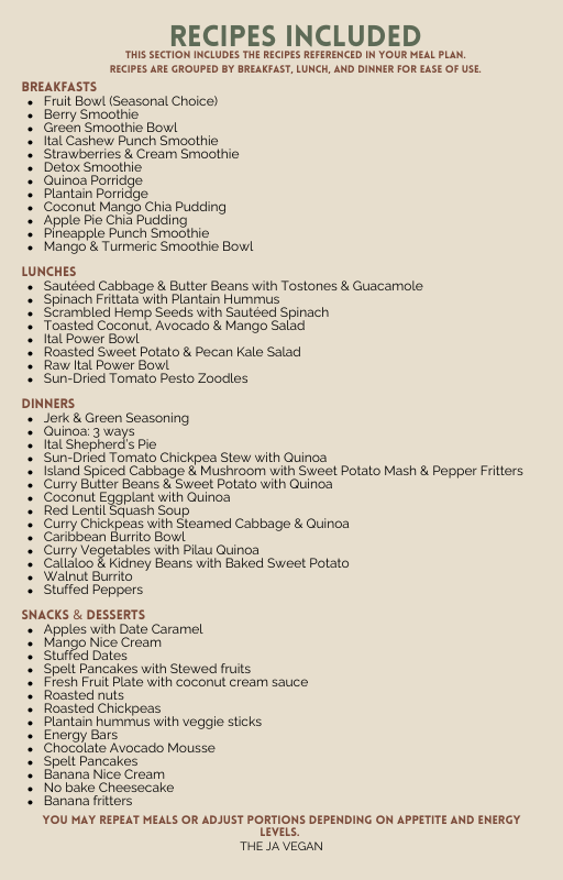 Living Ital: 4 Weeks of Caribbean Plant-Based Meals